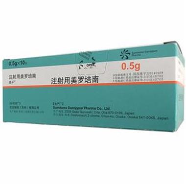 【美平】注射用美罗培南   购买药店北京美信康年大药房价格¥2860.00 适应症临床上主要适用于敏感菌引起的下列感染：1.呼吸系统感染，如慢性支气管炎、肺炎、肺脓疡、脓胸等。2.腹内感染，如胆囊炎、胆管炎、肝脓疡、腹膜炎等。3.泌尿、生殖系统感染，如肾盂肾炎、复杂性膀胱炎、子宫附件炎、子宫内感染、盆腔炎、子宫结缔组织炎等。4.骨、关节及皮肤、软组织感染，如蜂窝组织炎、肛门周围脓肿、骨髓炎、关节炎、外伤创口感染、烧伤创面感染、手术切口感染、颌骨及颌骨周围蜂窝组织炎等。5.眼及耳鼻喉感染。6.其它严重感染，如脑膜炎、败血症等。